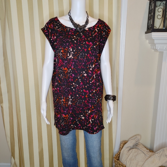 MARC BY MARC JACOBS TUNIC DRESS WITH FULL ZIP SIDES, BLACK MULTI XS/S - Picture 7 of 12